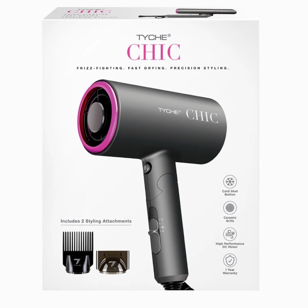 Tyche Chic Gray and Pink Hair Dryer